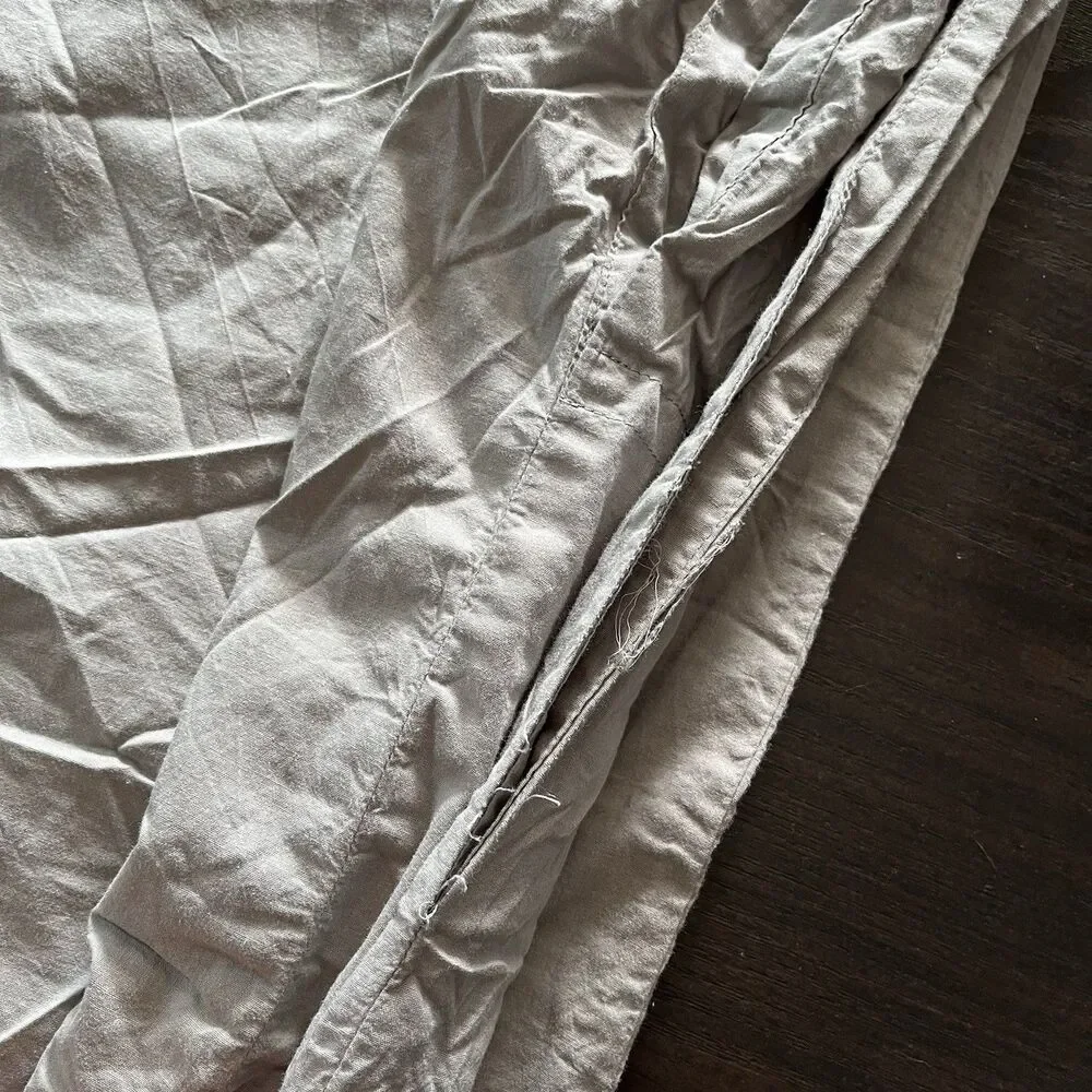 West Elm 100% Cotton Duvet Cover King Light Gray Button Closure Neutral Luxury
